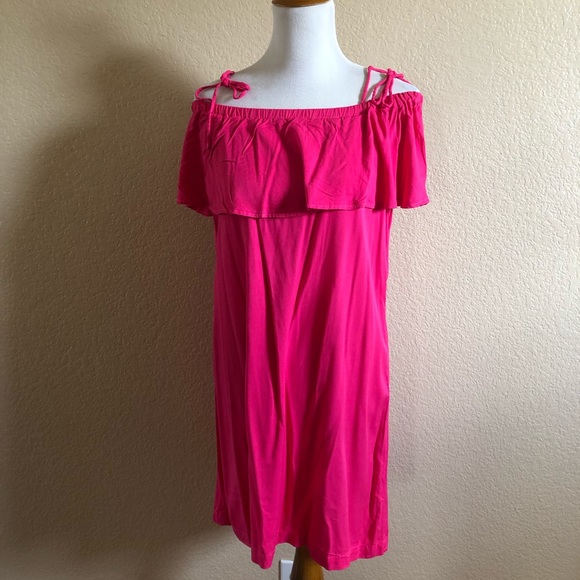 New Micheal Stars Ruffle Off Shoulder Shift Dress XS Pink - Picture 2 of 8